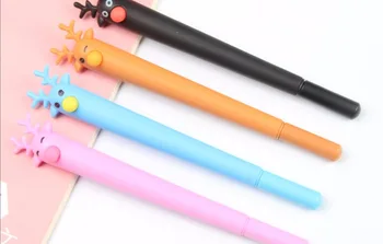 

mix new Fawn style gel pen cute cartoon stationery prize gift kawaii korea student pen full needle black ink 0.5mm 48pc/lot