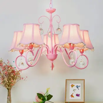 

Mini Pink children room Chandelier Lighting for bedroom princess hanging lamp wedding bedroom pink chandeliers lustre light