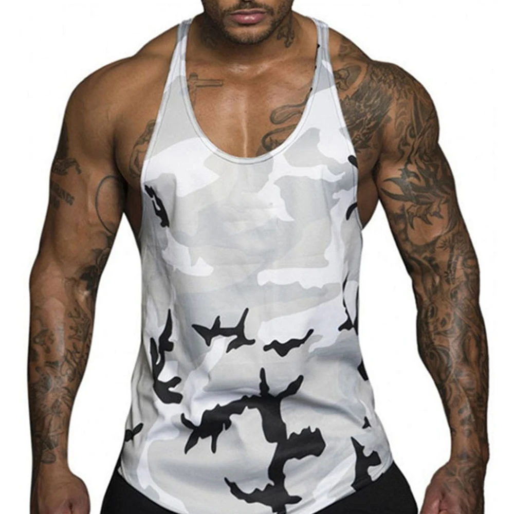 Athletic Apparel Comfortable Camouflage Running Tops Soft Polyester Gym ...
