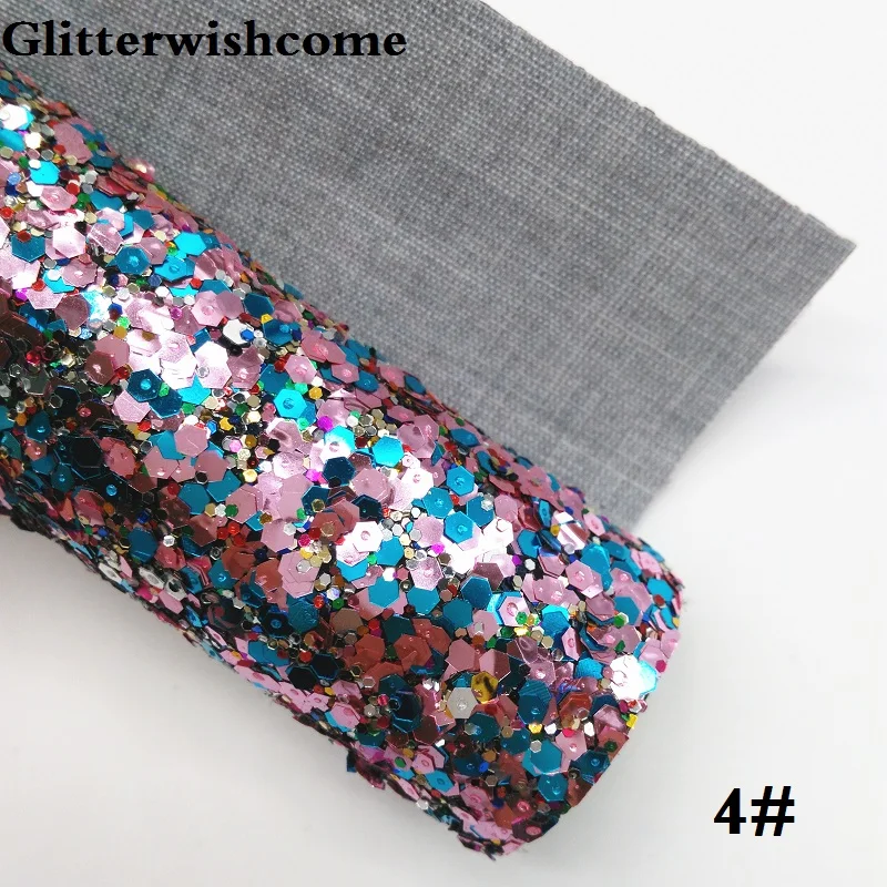 Glitterwishcome 21X29 см A4 Размеры синтетическая кожа, лес с эффектом блестящей кожи тканевый Виниловый фон для банты, GM059A - Цвет: 4