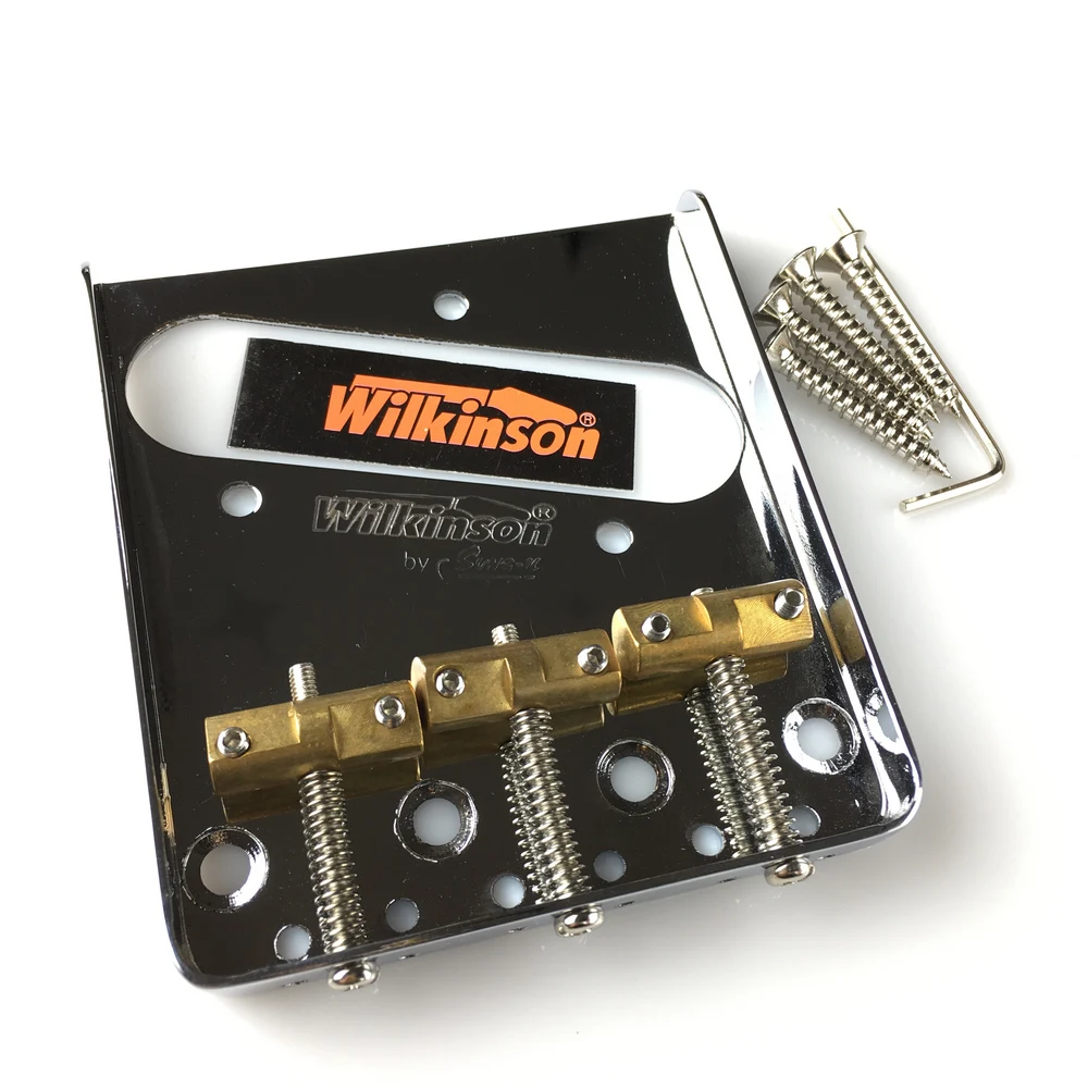 Preise Wilkinson WTB Vintage Style Feste Tele Elektrische Gitarre Brücke Mit Messing Sättel TL brücke Chrome silber Schwarz Gold