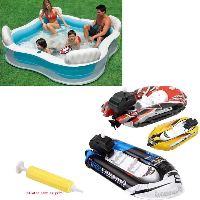 

New children's puzzle model toys on the chain hovercraft water inflatable boat toys