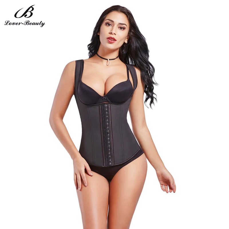 

Lover Beauty Latex Waist Trainer 9 Steel Boned Vest U Style Waist Cincher Belt Corsets Bustier Slimming Body Shaper-B