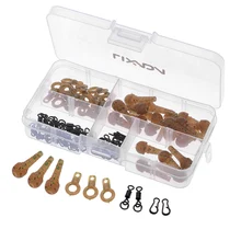 Lixada 80 шт. набор зажимных установок, защитные рукава, кольца, вертлюги, защелки, зажимы для ловли карпа, комплект рыболовных принадлежностей