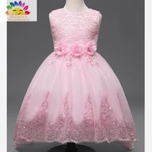 Yingwaaiyi party girl robe enfants costume princesse dentelle robes pour les petites filles sequin robe Enfants vêtements pour filles