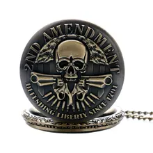 Крутые 2-е изменение тема США бронзовые кварцевые карманные часы с цепочкой ожерелье лучший подарок