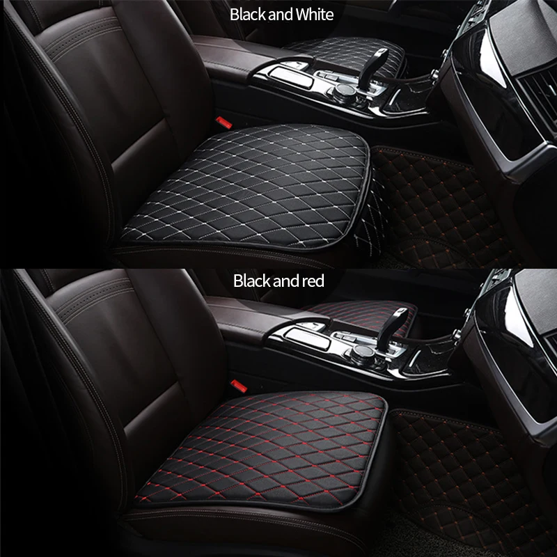 Housse de siège de voiture en cuir PU noir paires avant facile à  nettoyer