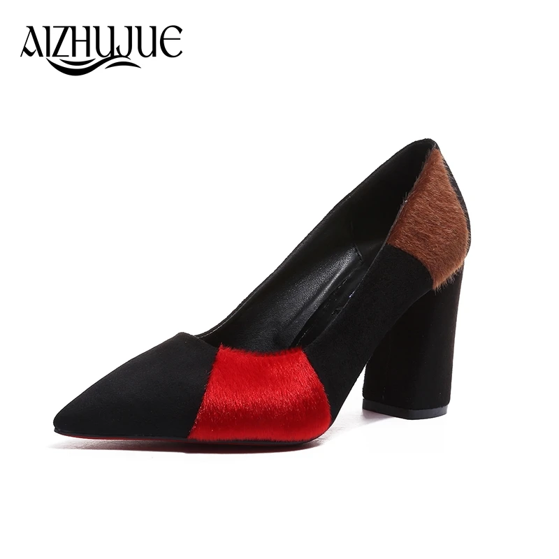 

ladies pumps 2018 spring autumn fight color horsehair shallow mouth high-heeled shoes Women shoes Zapatos Mujer sapato feminine