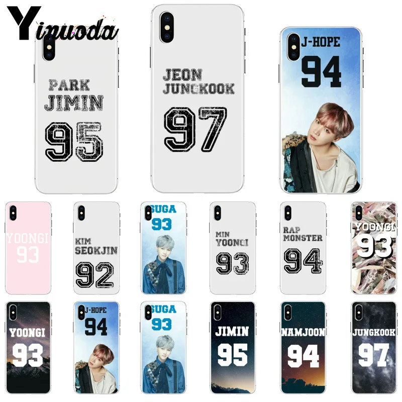 Yinuoda футболка BTS Jungkook jhope Цзиминь ТПУ чехол для телефона Shell Обложка Apple iPhone 8 7 6 S Plus X