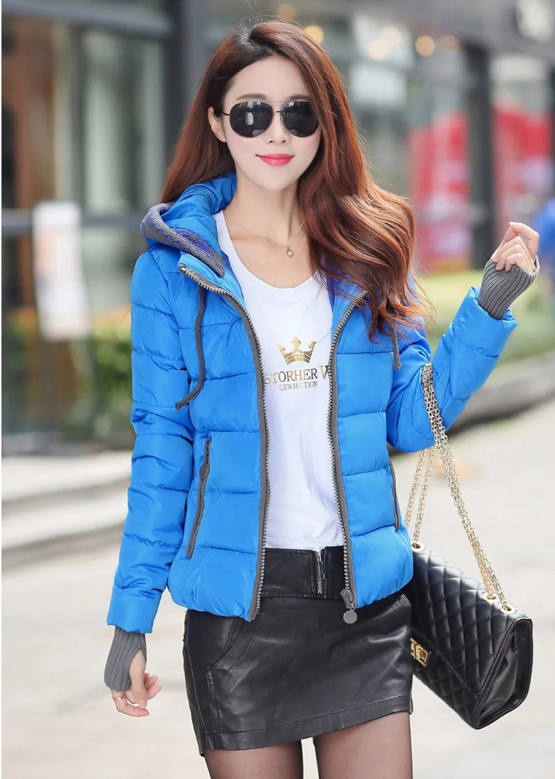 Women Winter Coat Long Sleeve Print Floral Hooded Slim Winter Parka Plus Size Cotton-Padded Jackets 2XL (4)