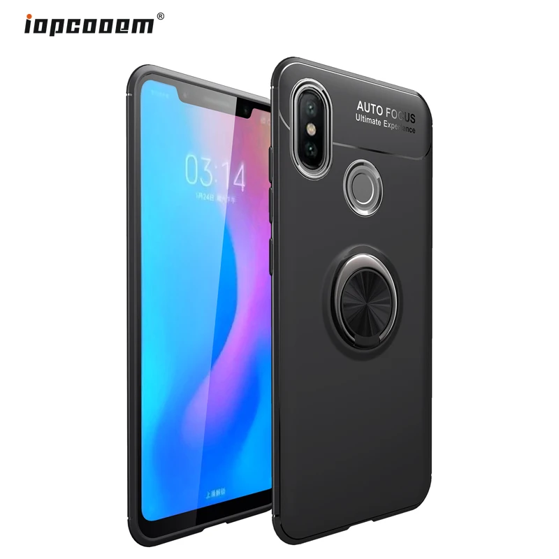 

Luxury Case For VIVO Y91 Case Rotating Finger Ring Holder Matte Soft Silicone Back Cover For VIVO Y95 Coque