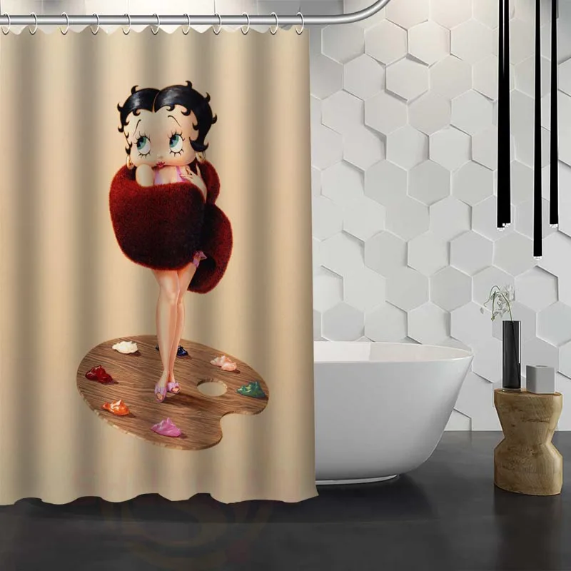 Пользовательские Betty Boop занавески для душа из водонепроницаемой ткани занавески для ванной комнаты WJY1.17 - Цвет: 13