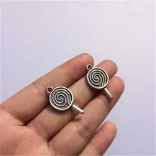 Vintage Lollipop dijes de tono bronce abalorio tibetano de plata para Diy colgante 26x19mm 30 Uds T234 sin plomo níquel