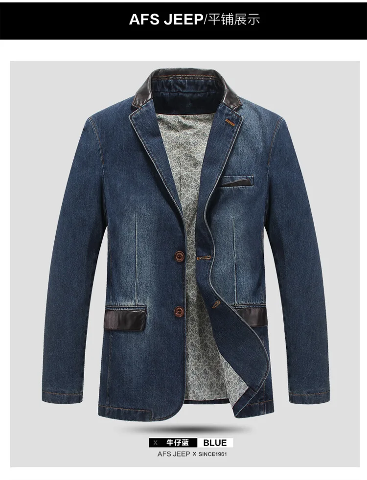 Чжан DI JI ПУ брендовая одежда мужские Голубой цвет джинсовая куртка Верхняя джинсы для женщин пальто плюс размеры 3XL 4XL 135