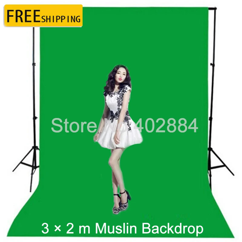 Фоновый фон для фотостудии 3*2 м муслиновый зеленый экран хромаки Фотофон