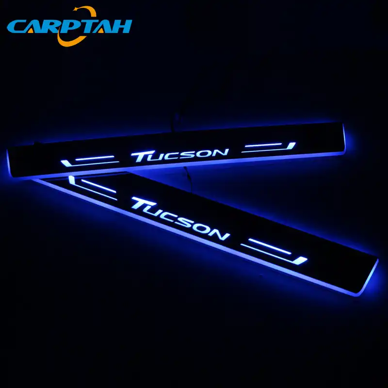 CARPTAH отделка педали автомобиля наружные части светодиодный порог Накладка тропинка динамический стример светильник для hyundai Tucson 2015-2018 - изображение