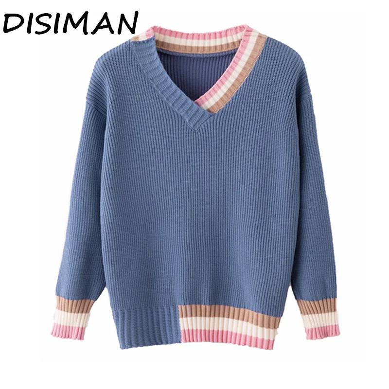

DISIMAN Sweater Women Pullover Women Basic Sweaters Women 2019 Korean Style Knit Tops
