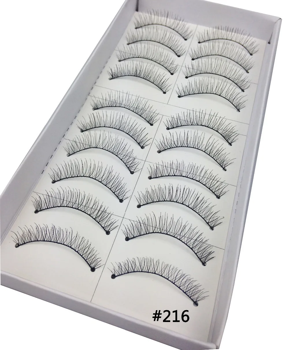 10 Pairs Regular Long Natural Looking False Eyelashes for Women Daily Use Make Up Tools #216 | Красота и здоровье