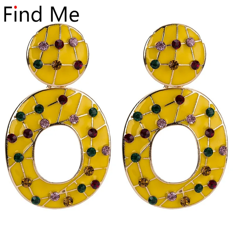 

Find Me 2019 new fashion Luxury Crystal Mosaic Dangle earrings Vintage plank geometric drop Earrings for women Jewelry wholesale