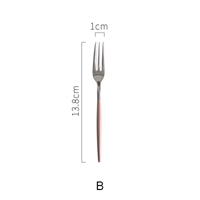 Европейский простой из нержавеющей стали розовый серебряный нож и вилка три комплекта AKUHOME - Цвет: B