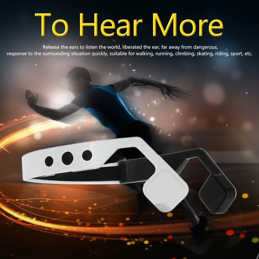 

SIFREE Wireless Bone Conduction Headphones Bluetooth 4.1 Headset Earphone Stereo Music Mic Hearing Aids Ear Release for sport
