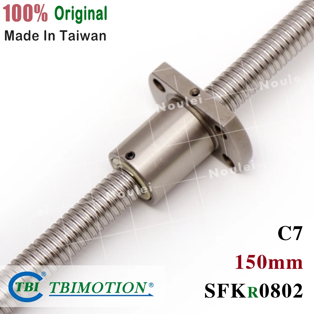 

TBI ballscrew 0802 C7 150mm with SFK ball nut SFK0802 + end machined Flange Nut CNC kit set