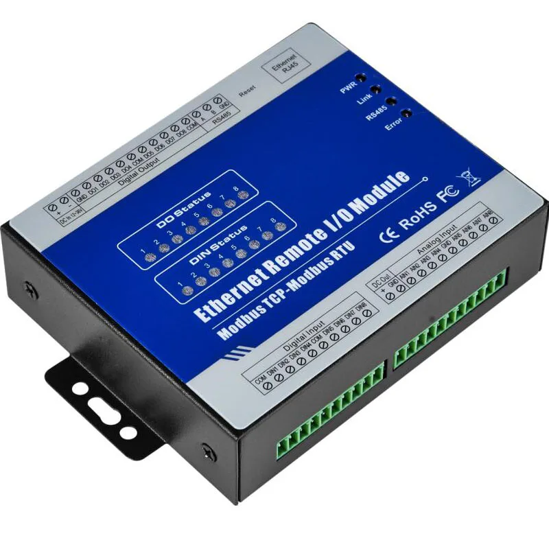 8 изолированных аналоговых входов модуль поддерживает 0 ~ 20mA 4 ~ 20mA 0-5VDC 0-10VDC Modbus TCP Ethernet удаленного IO модуль M330T