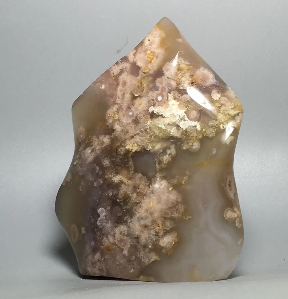 

186g Hot sale natural quartz crystal feng shui flowers sakura agate flame for home decoration