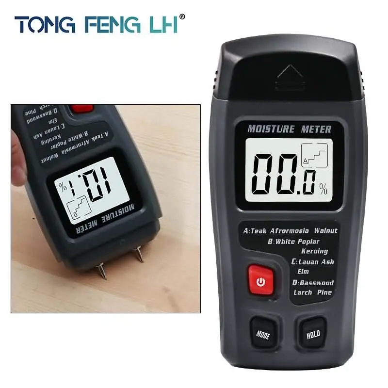 

0-99.9% Two Pins Digital Wood Moisture Meter Humidity Tester Timber Damp Detector 0.5 percent Accuracy Moisture Meter Test