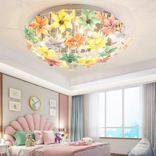 pastoral design ceiling light creative romantic LED flowers glass lamp for living room bedroom ceiling lights fixture restaurant