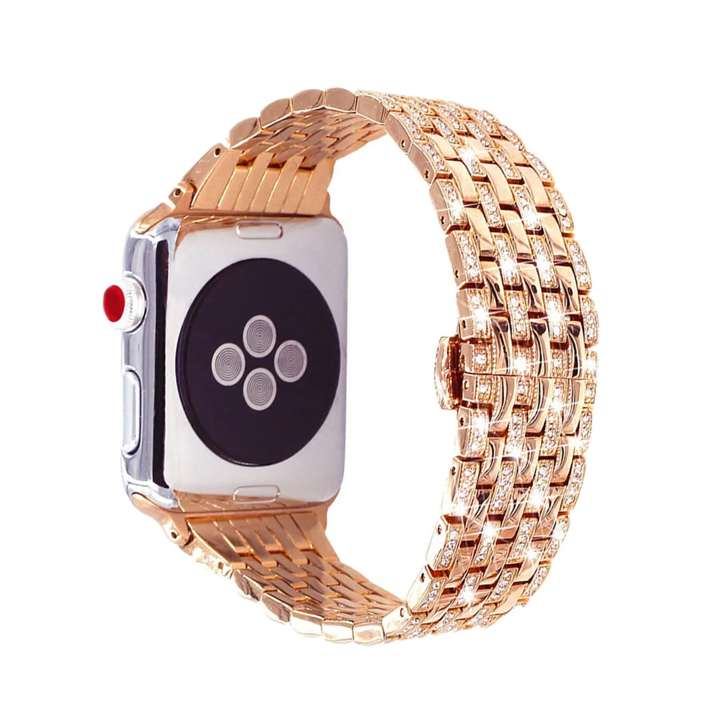 Ремешок сменный для Apple Watch SE роскошный браслет со стразами IWatch 40 мм 44 38/42 серия 6 5 4