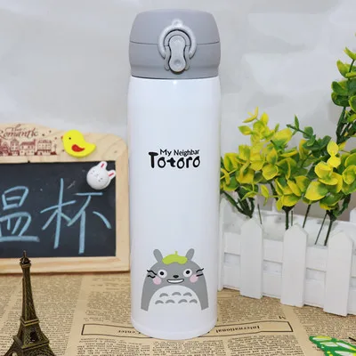 OUSSIRRO TOTORO DORAEMON KITTY чехол, закрытые кружки с бесконечностью, однотонные термосы, кружки, чашки, кухонный инструмент, подарок - Цвет: 2