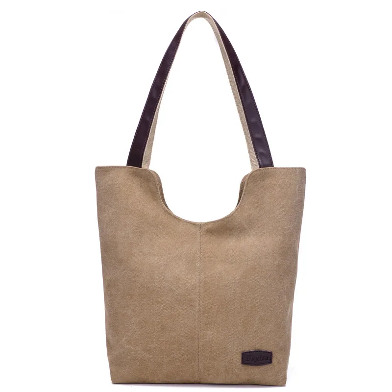 

Canvas Handbag Women Casual Tote Shoulder Bags Solid Bucket Top-Handle Girl Crossbody Beach Bags 27*11*34 CM