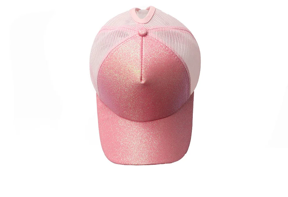 Glitter Ponytail Baseball Cap Women Messy Bun Adjustable Snapback Hats Girls Adjustable Summer Mesh CC Caps Drop Shipping   (5)