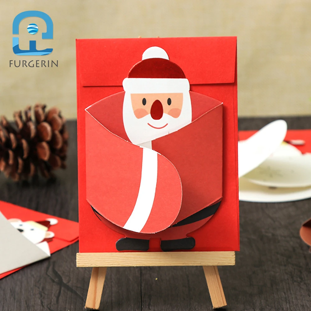  FURGERIN Christmas Cards with Envelope 3d Greeting Card Postcard christmas party invitation card gi - 32916798847