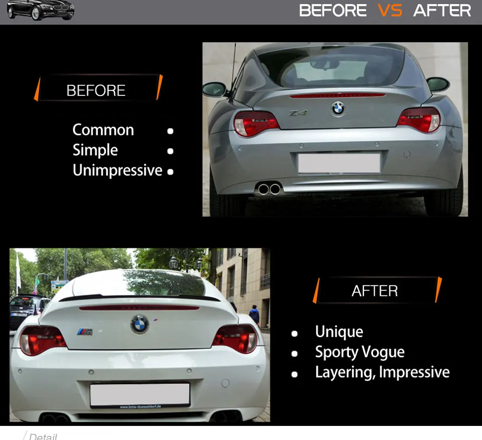 Fibra de Carbono Spoiler para Bmw Asa Traseira z4 2005 2006 2007 2008 E86 3 Spoilers e aerofólios