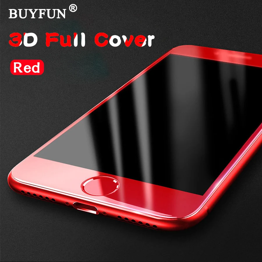 For iphone 7 plus Screen Protector 3D glass Full Cover Film Red