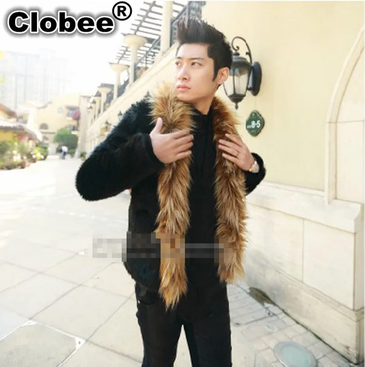 

Jaqueta De Couro Masculina 2019 Faux Mink Fur Mens Jacket Leather Plus Size XXXL Winter Fluffy Black 2019 Boys Fur Coat X654