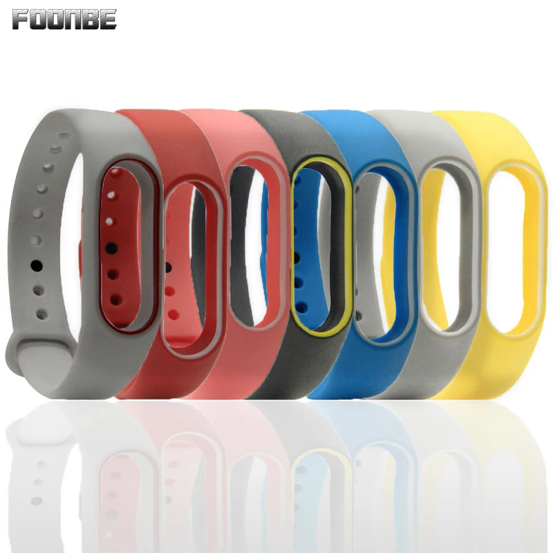 

Foonbe Replace Strap for Xiaomi for MiBand 2 Silicone Wristbands Colorful Double Color Smart Bracelet for Xiomi for Mi Band 2