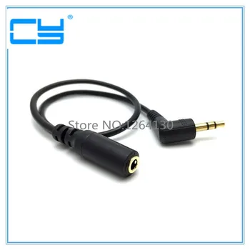 

15cm 90 Degree Right Angled 3 5mm 3 Pole Audio Stereo Male to Female Extension Cable