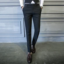 Social Casual Pants Office Trousers for Men Formal Pants Dress Black Slim Fit Perfume Masculino Pantalones de vestir