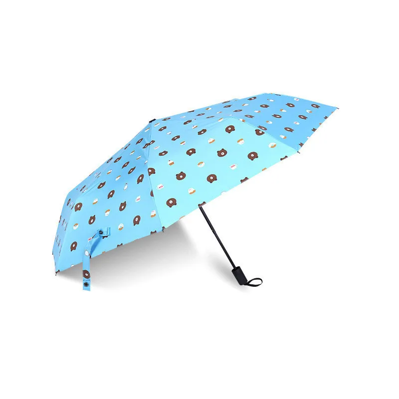 Маленький модный складной зонтик от дождя для женщин, подарок для мужчин, мини Карманный Зонтик для девочек, анти-УФ водонепроницаемый портативный зонтик для путешествий - Цвет: Light Blue