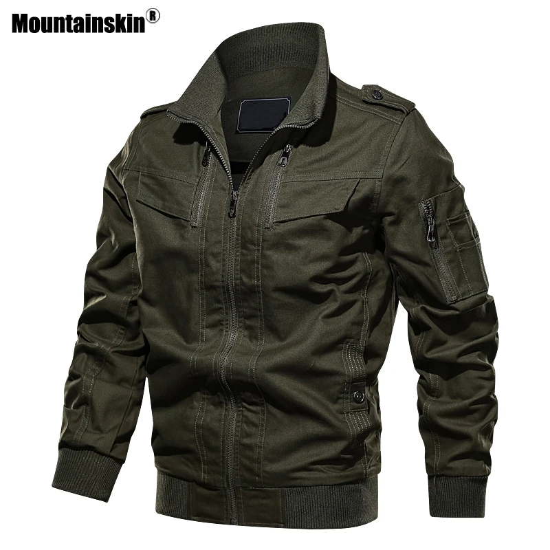 Mountainskin 2020 Autumn New Men's Cotton Jacket Mens Solid Color Loose ...