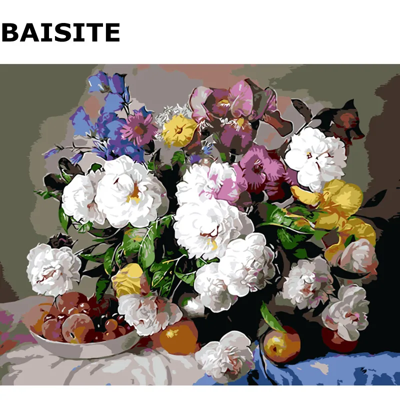 

BAISITE DIY Painting Pictures By Numbers Hand Painted Canvas Modern Wall Picture For Living Room Home Decor Wall Art 8008