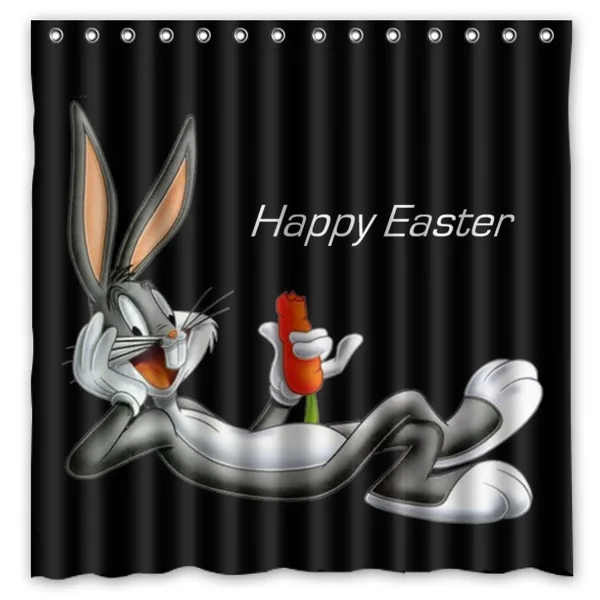 Polyester Fabric Bath Shower Curtain Bugs Bunny Waterproof Bathroom Decorative Curtains