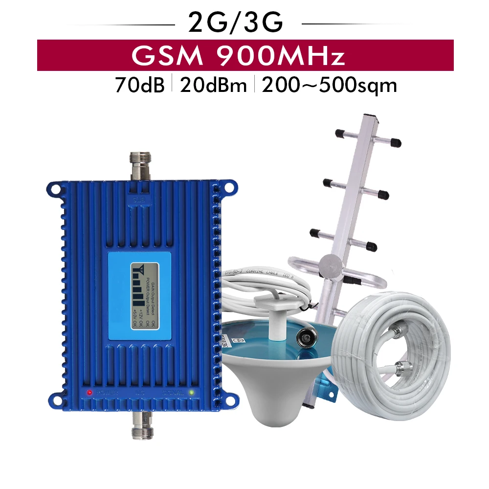 70dB усиления 20dBm 2G GSM 900 мобильный усилитель сети МГц Сотовая связь сигнала репетир
