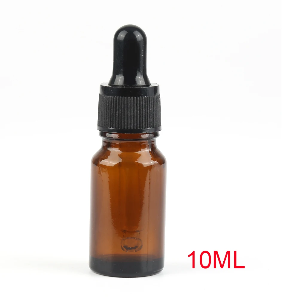Aihogard 5 шт. 10 мл многоразовые бутылки пустой Янтарный стеклянный контейнер для ароматерапии флаконы для эфирного масла с пипеткой для глаз contenant vide