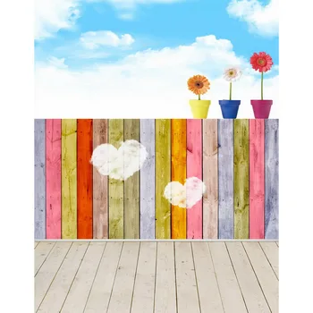 

LIFE MAGIC BOX Backdrops Color Wooden Board Girl Baby Shower Background For Photo Studio S-2219