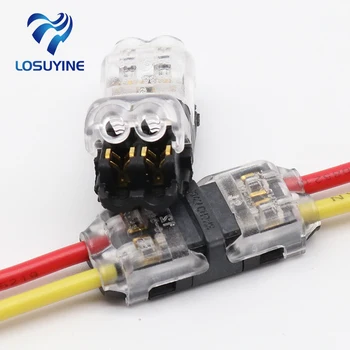 

5 pcs 2pin Spring Connector wire with no welding no screws Quick Connector cable clamp Terminal Block 2 Way Easy for led strip
