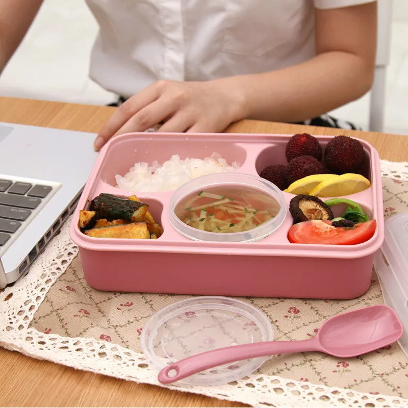 Микроволновая коробка для обеда герметичная PP Большая емкость Bento Коробка Набор